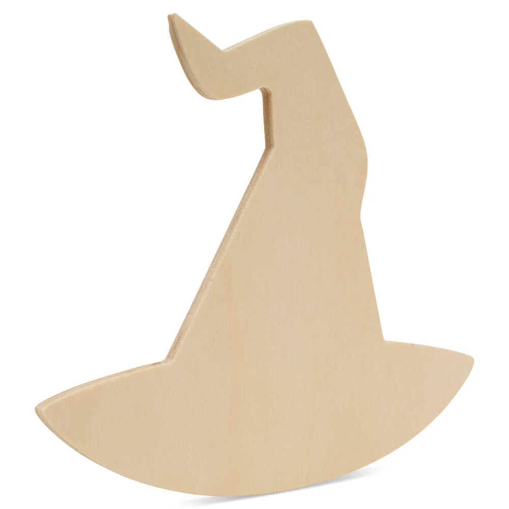 Wood Halloween Witch's Hat Cutout, Large 12" x 10.5" - Image 3