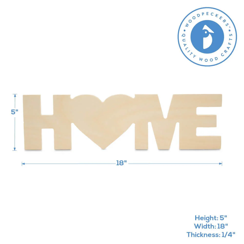 Wood "Home" Cutout, 18" x 5" - Image 4
