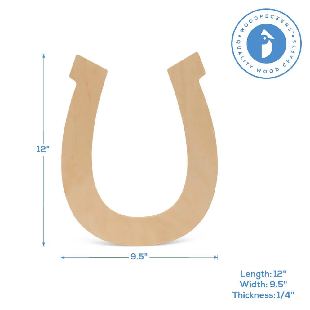 Wood Horseshoe Large, 12" x 9.5" - Image 4