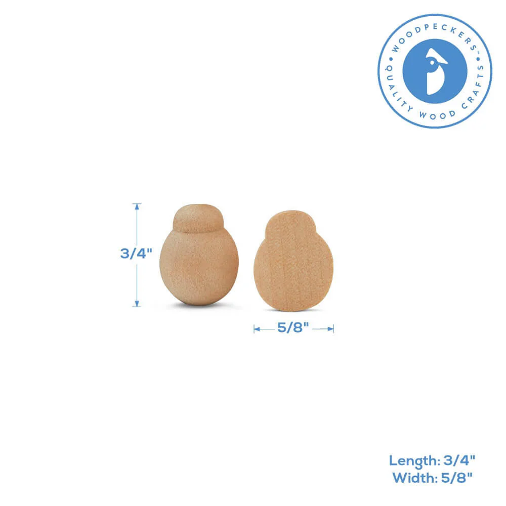 Wood Ladybug Half, Flat Bottom, 3/4" - Image 5