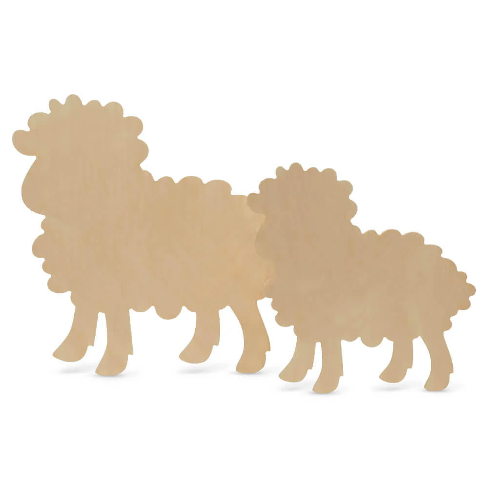 Wood Lamb Cutout Large, 12" x 11" - Image 3