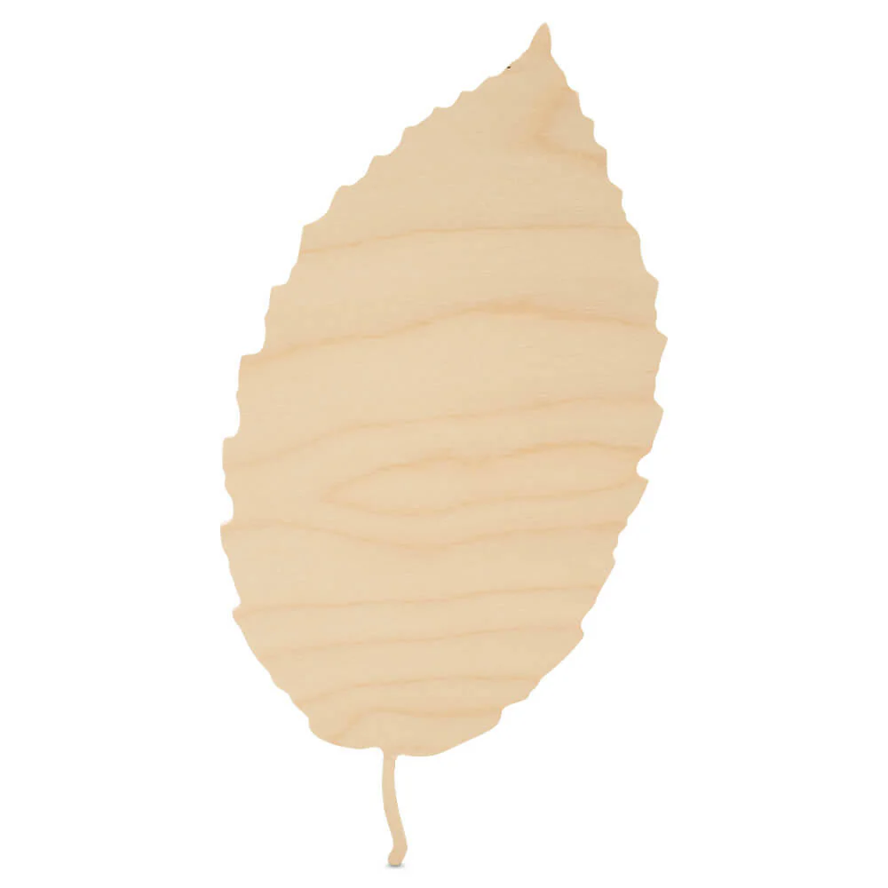 Wood Leaf Cutout, 8" x 4"