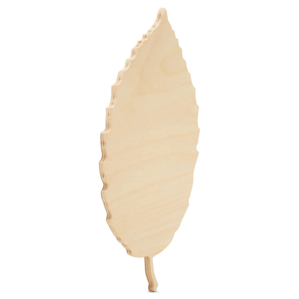 Wood Leaf Cutout, 8" x 4" - Image 3