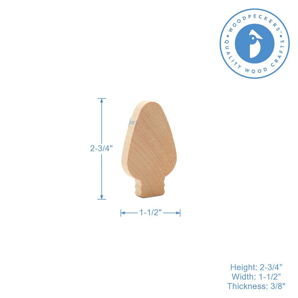 Wood Lightbulb, 2-3/4” - Image 4