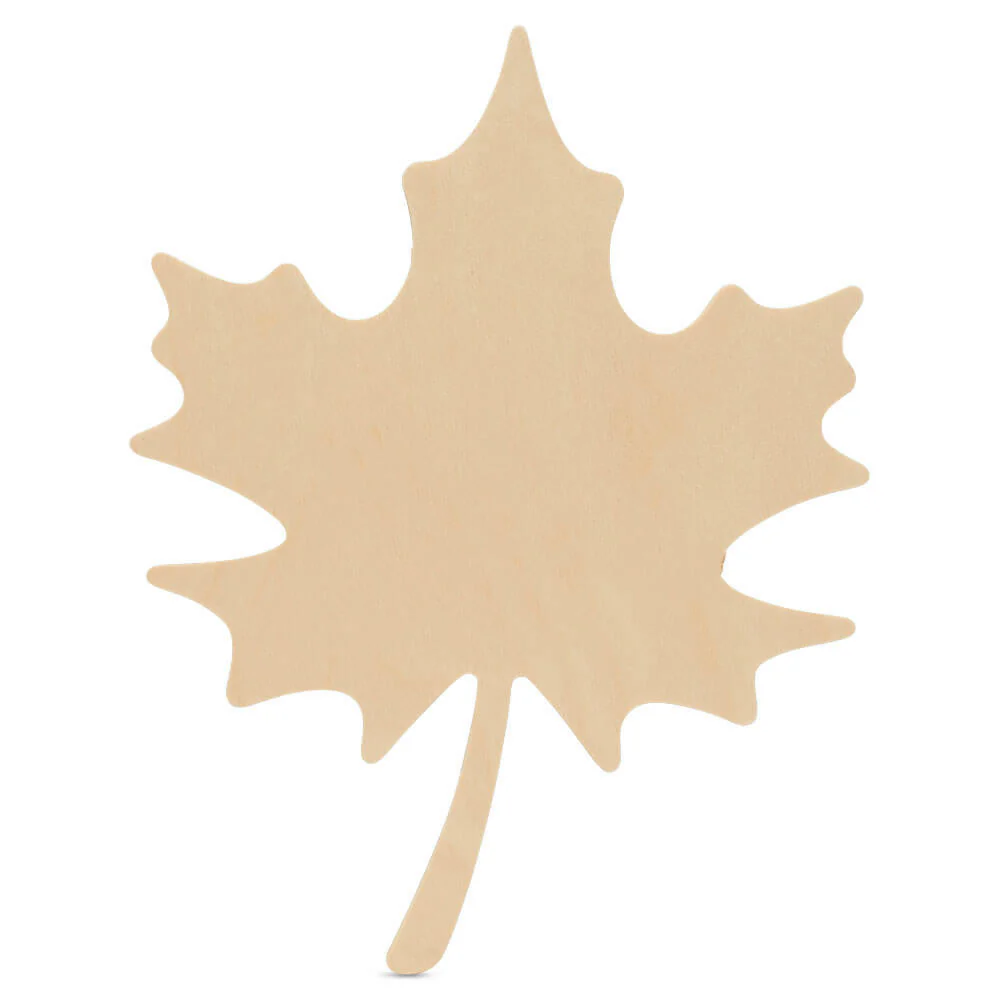 Wood Maple Leaf Cutout Small, 8" x 6"