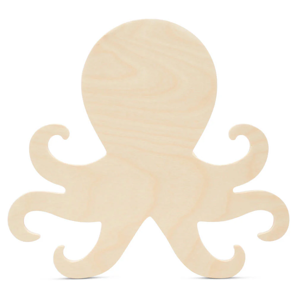 Wood Octopus Cutout, 12"