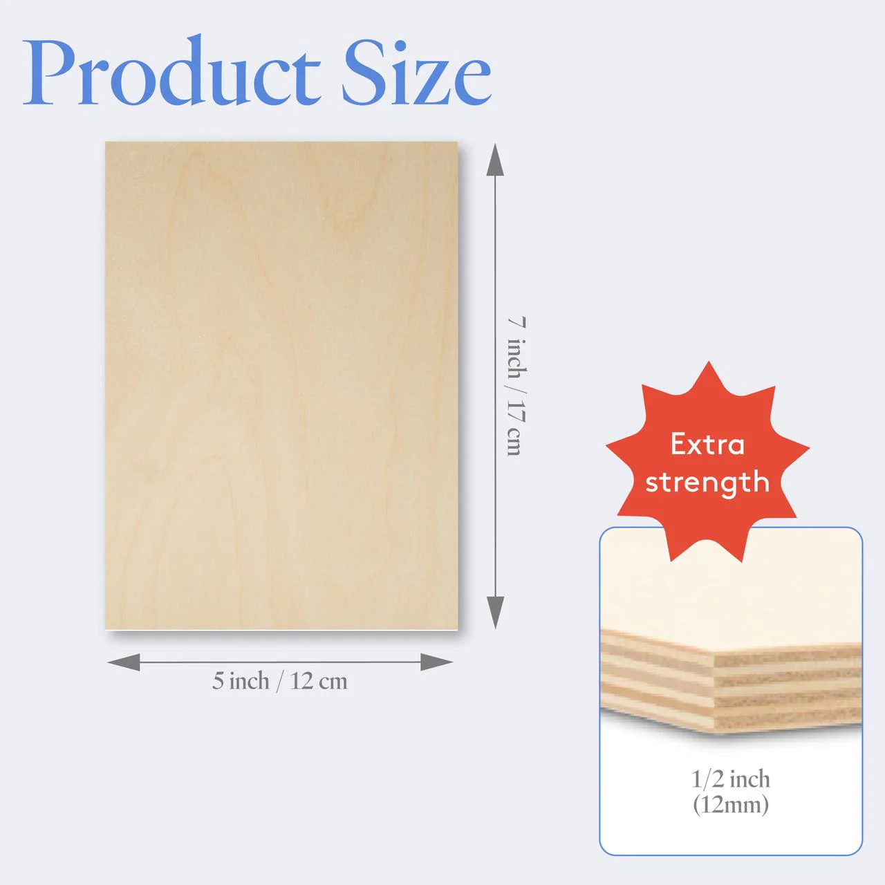 Wood Rectangle Cutout, 5" x 7", 1/2" thick - Image 3