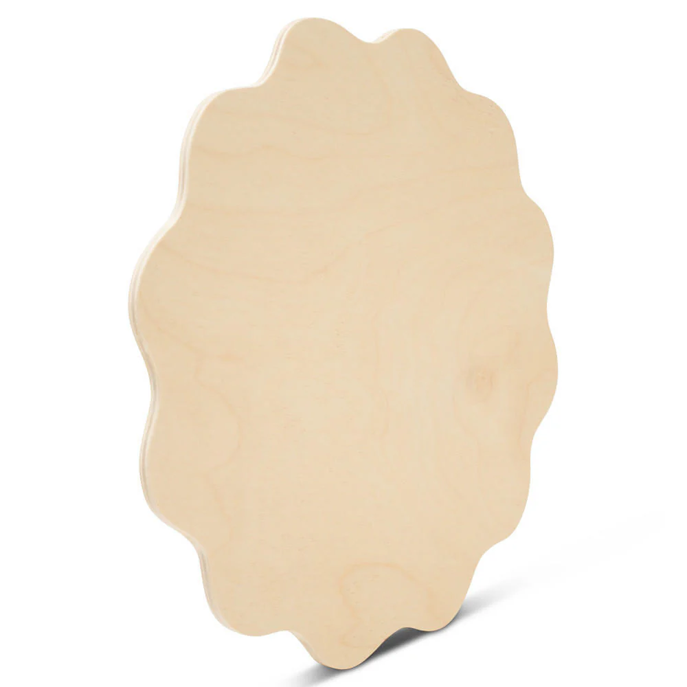 Wood Scalloped Circle Cutout, 12” - Image 2