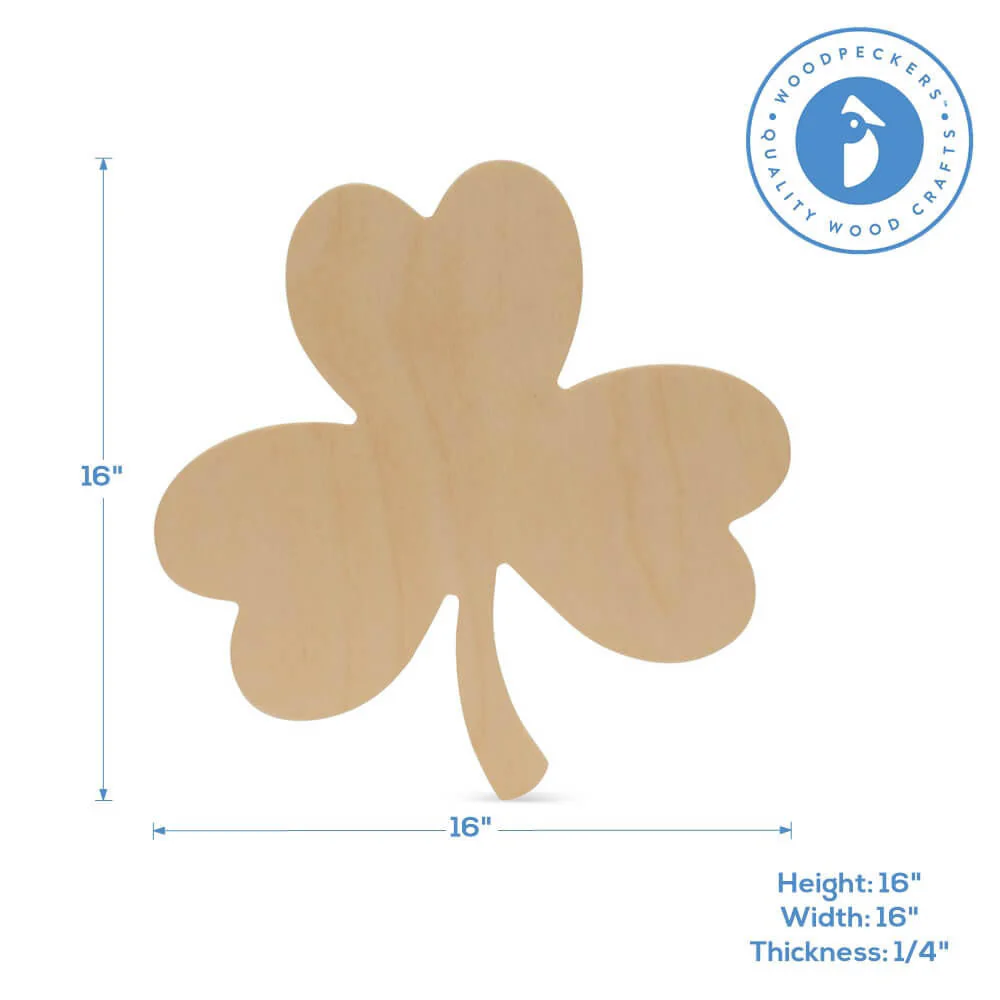 Wood Shamrock Cutout Extra Large, 16" x 16" - Image 4