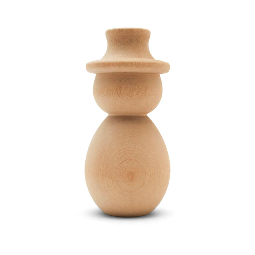 Wood Snowman, 4-1/4"
