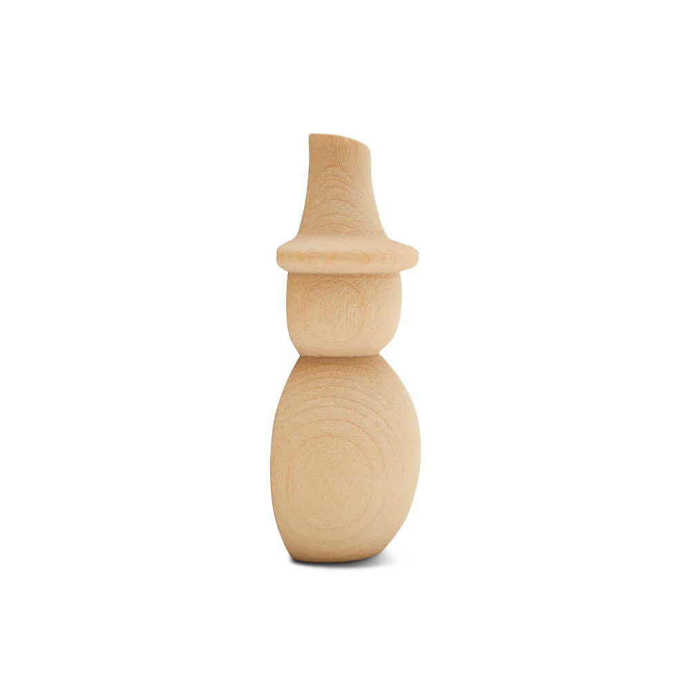 Wood Snowman Half, Flat Bottom, 2-7/8" - Image 2