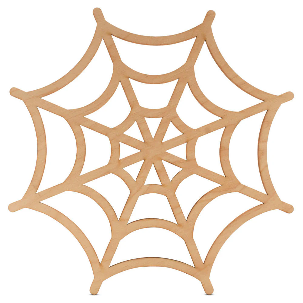 Wood Spider Web Cutout
