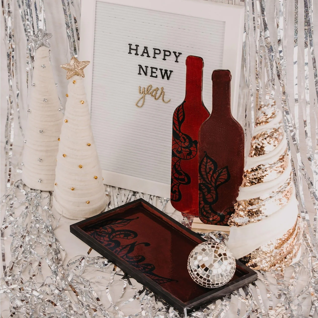 Wood Wine Bottle Cutout - Image 2