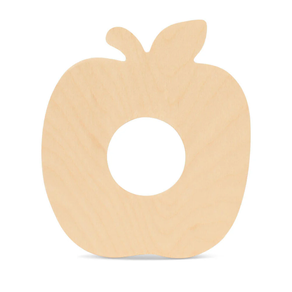 Wooden Apple Frame Cutout, 9" , 1/4" Thick