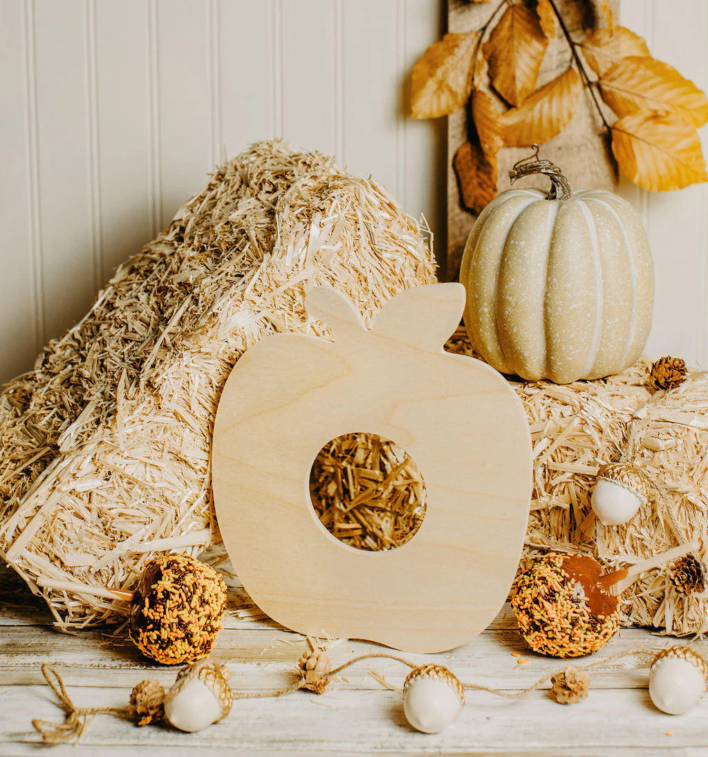 Wooden Apple Frame Cutout, 9" , 1/4" Thick - Image 2
