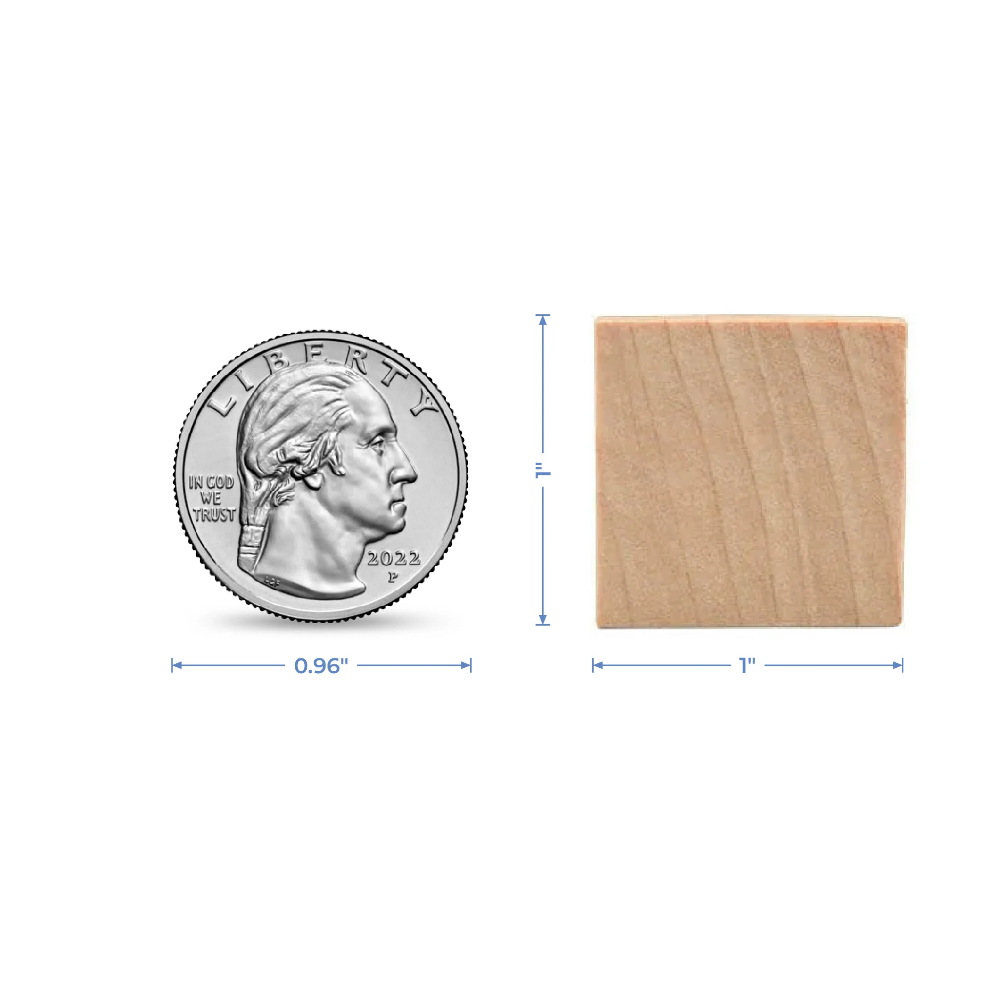 Wooden Square Cutout, 1", 1/8" thick - Image 6
