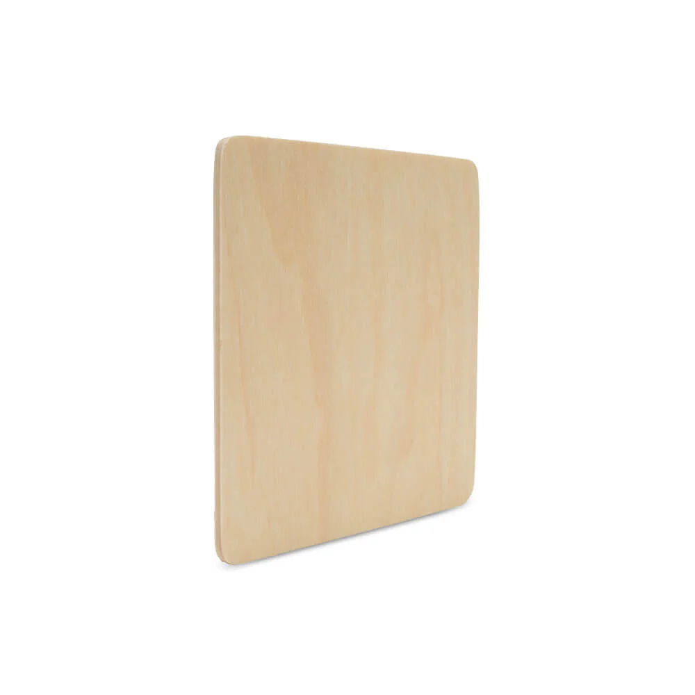 Wooden Coaster, Square with Rounded Edges, 4" - Image 3
