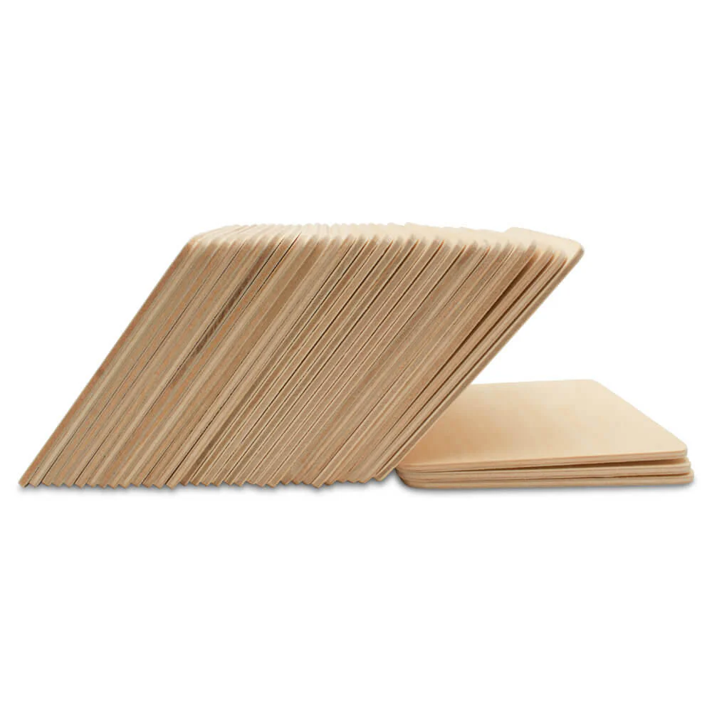 Wooden Coaster, Square with Rounded Edges, 4" - Image 4