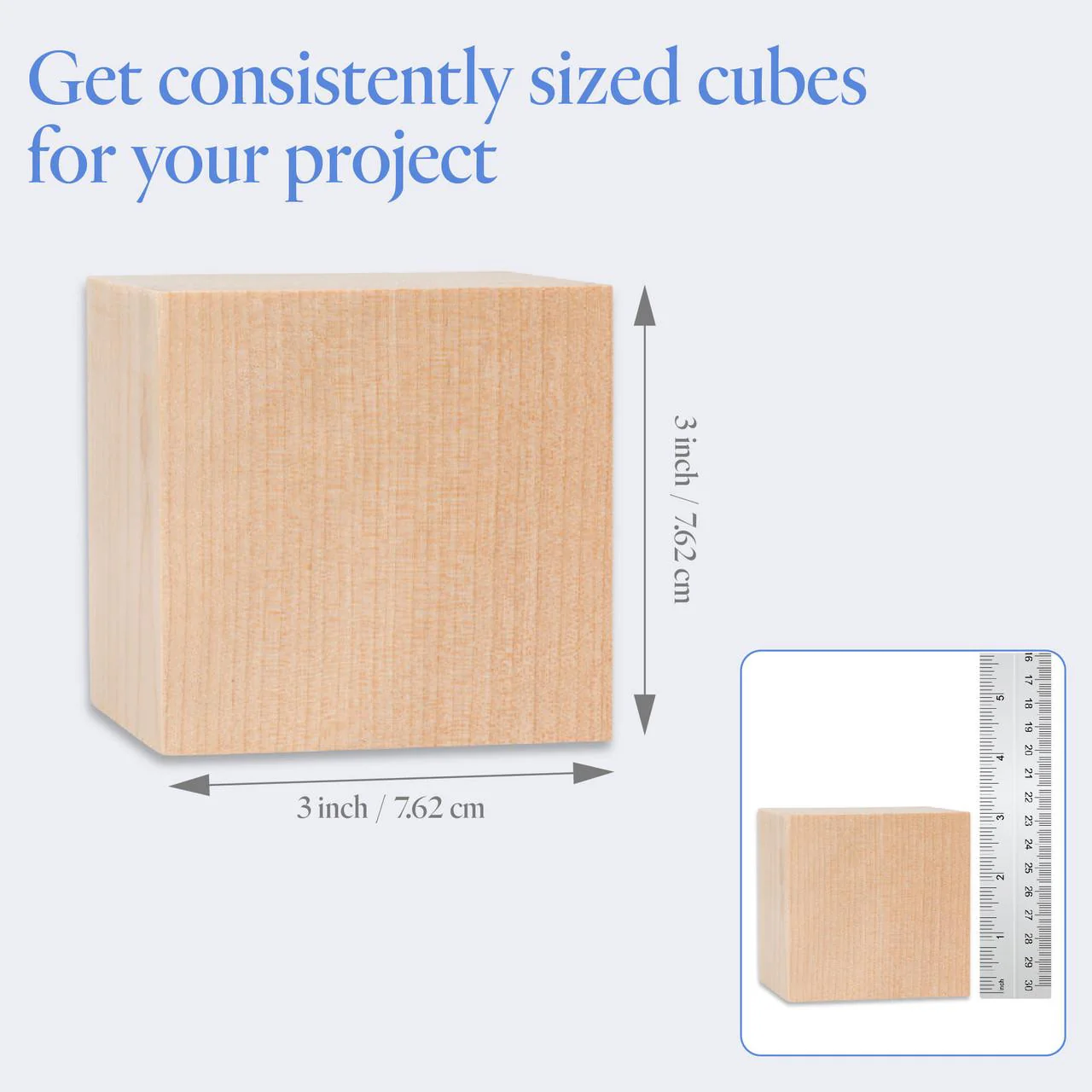 3" Wooden Cube - Image 7
