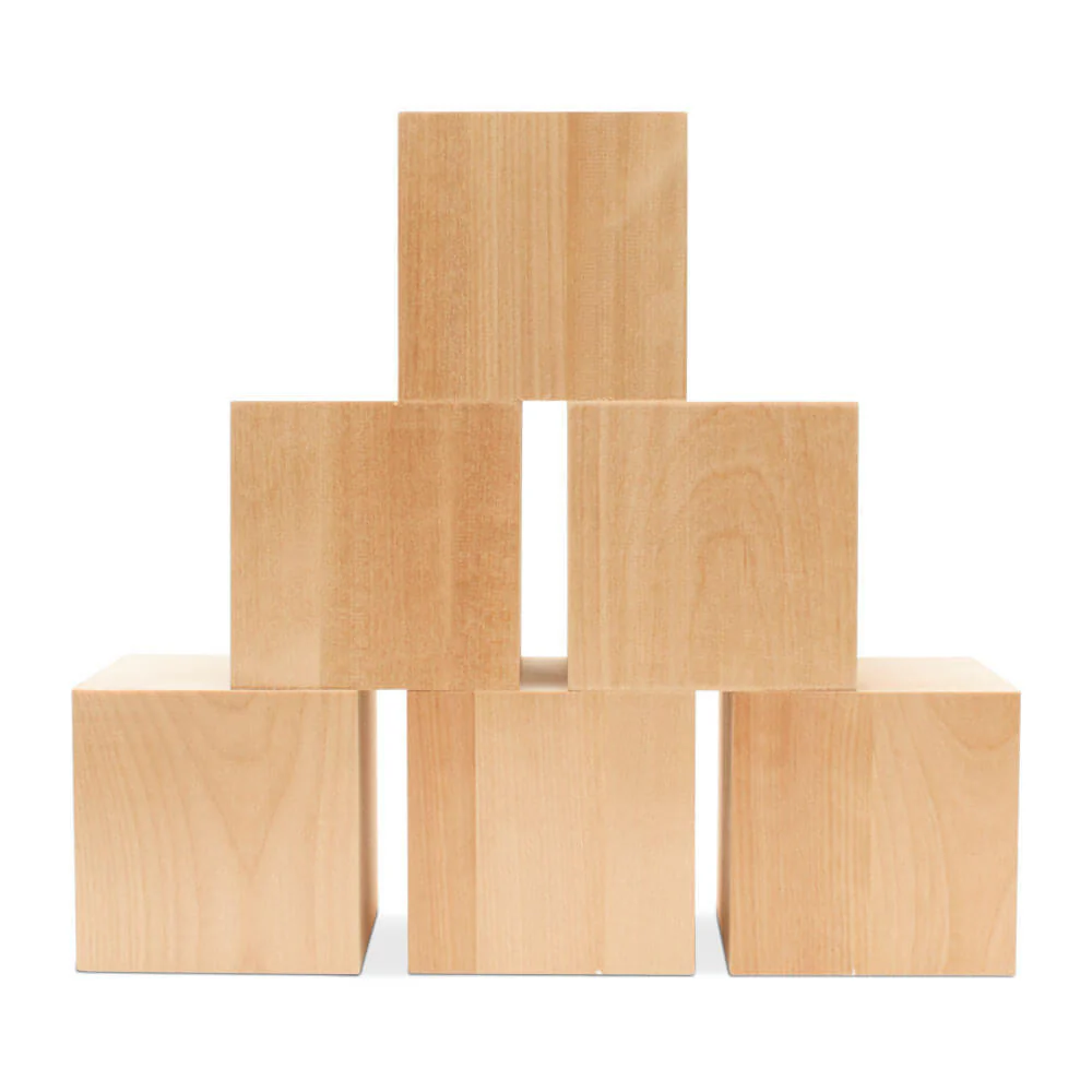 4" Wooden Cube - Image 2