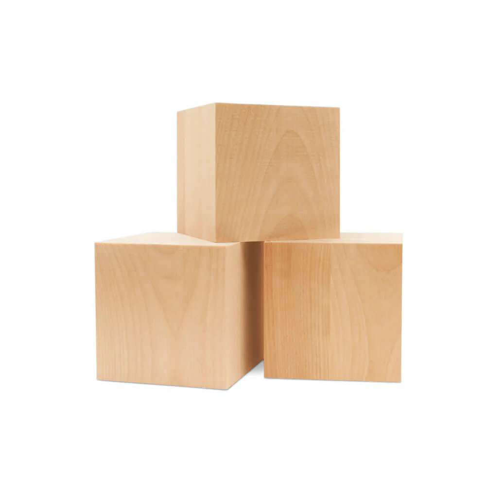4" Wooden Cube - Image 4