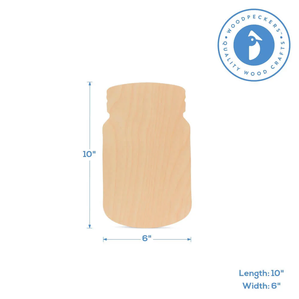Wooden Cutout Mason Jar, 10" - Image 4