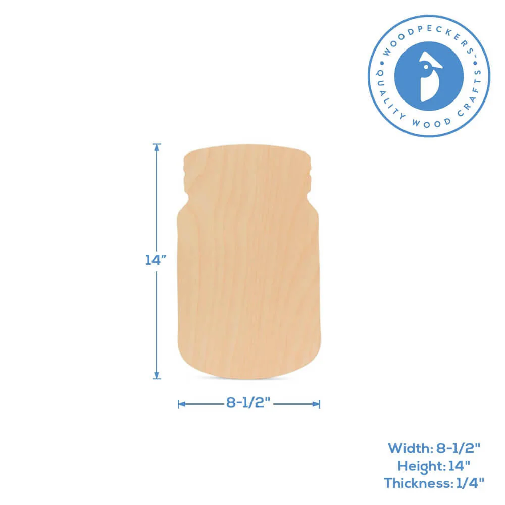 Wooden Cutout Mason Jar, 14" - Image 3
