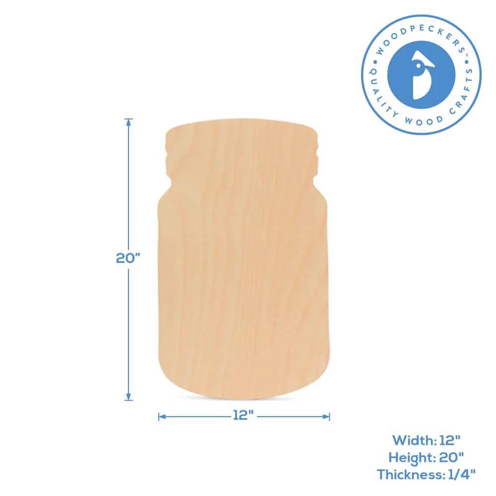 Wooden Cutout Mason Jar, 20" - Image 3