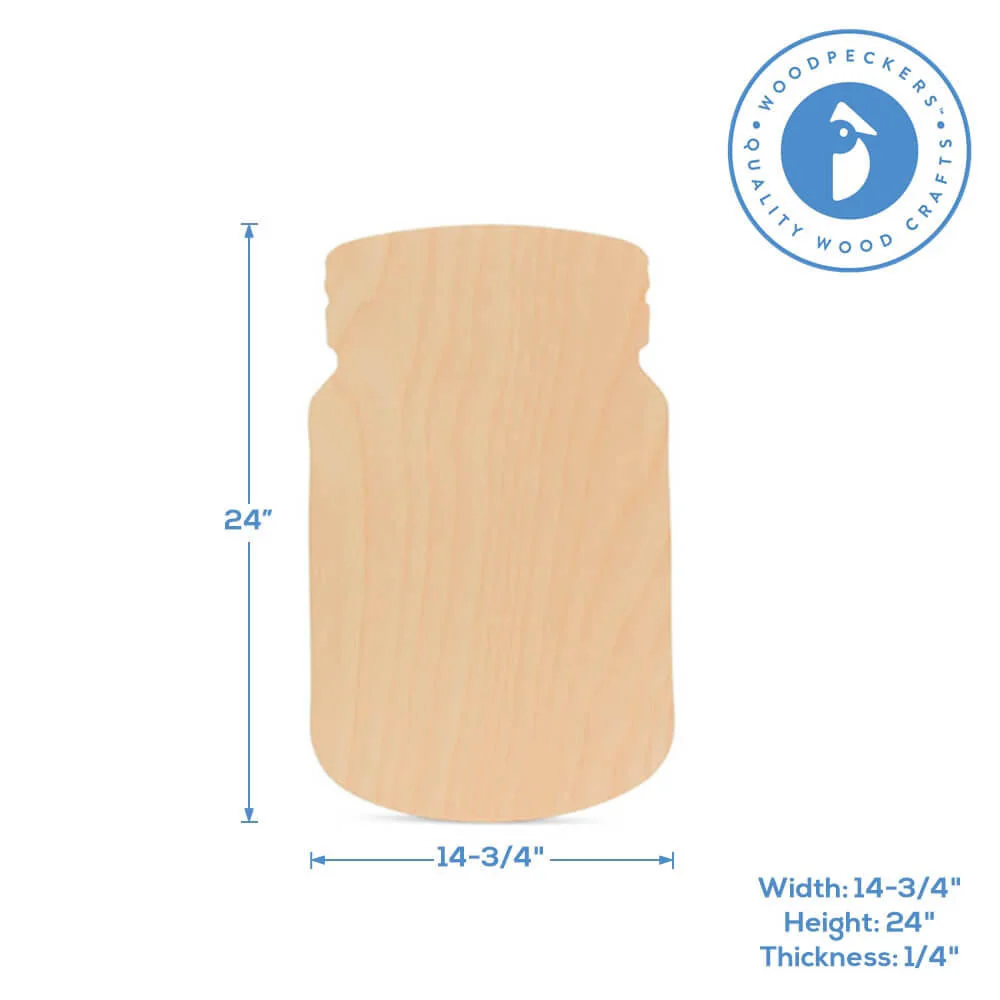 Wooden Cutout Mason Jar, 24" - Image 3