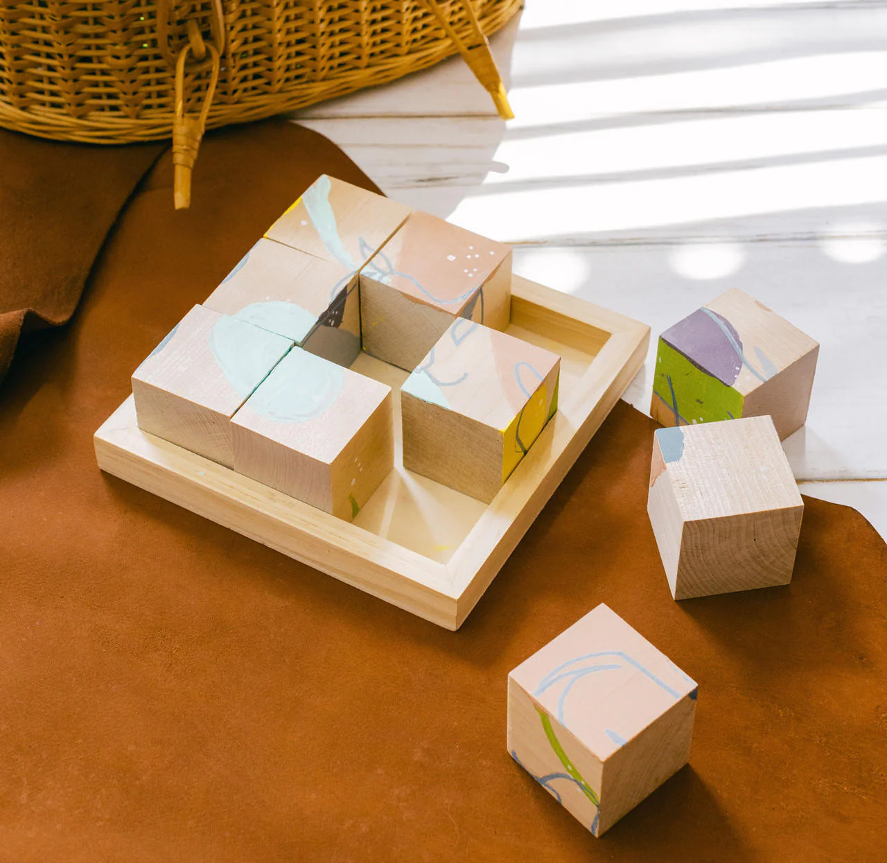 Wooden DIY Cube Puzzle, Large - Image 2