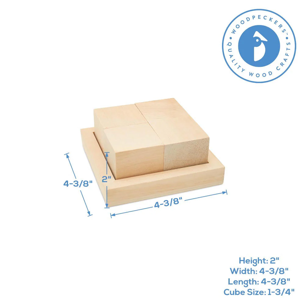 Wooden DIY Cube Puzzle, 1-3/4" - Image 4