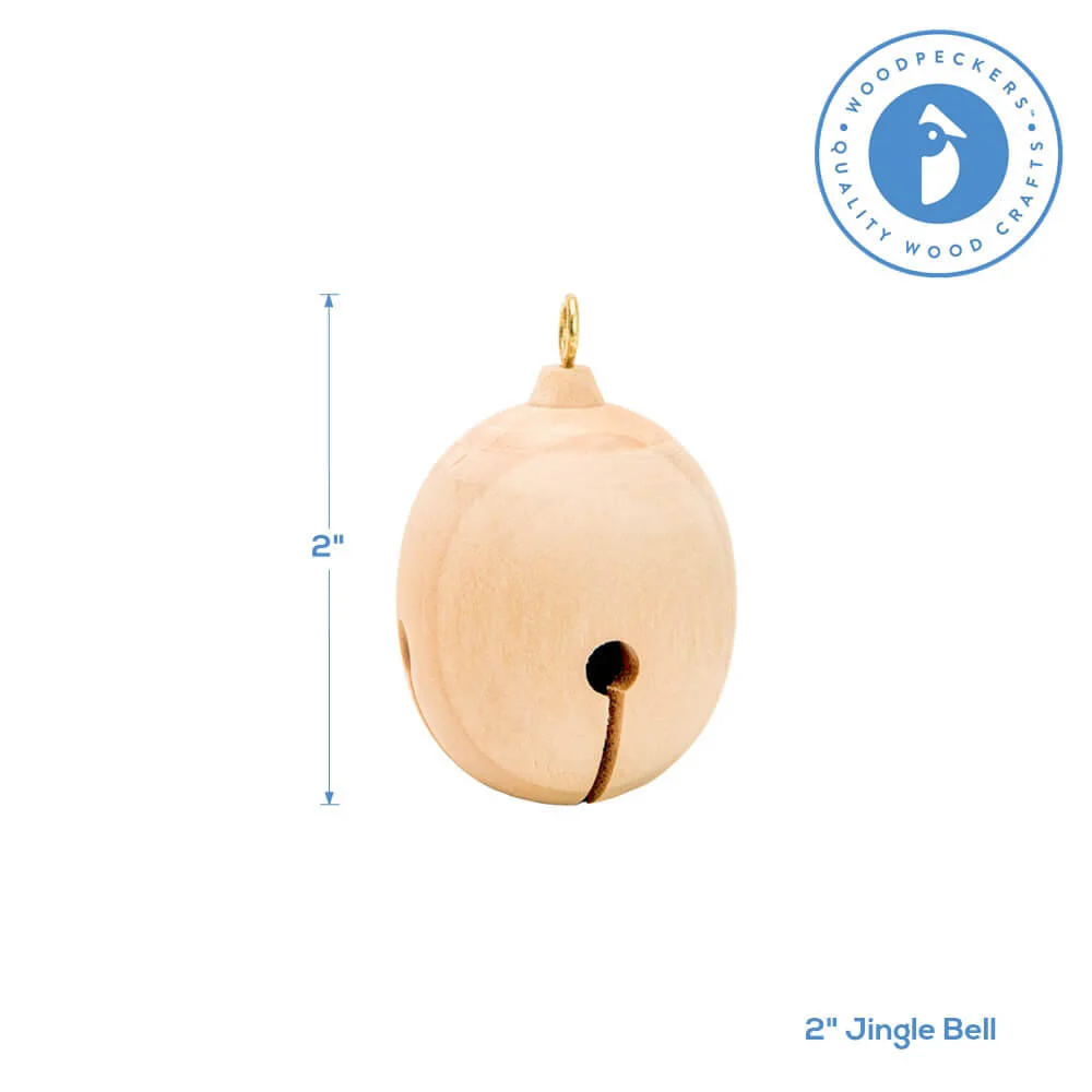 Wooden Jingle Bell, 2" - Image 6