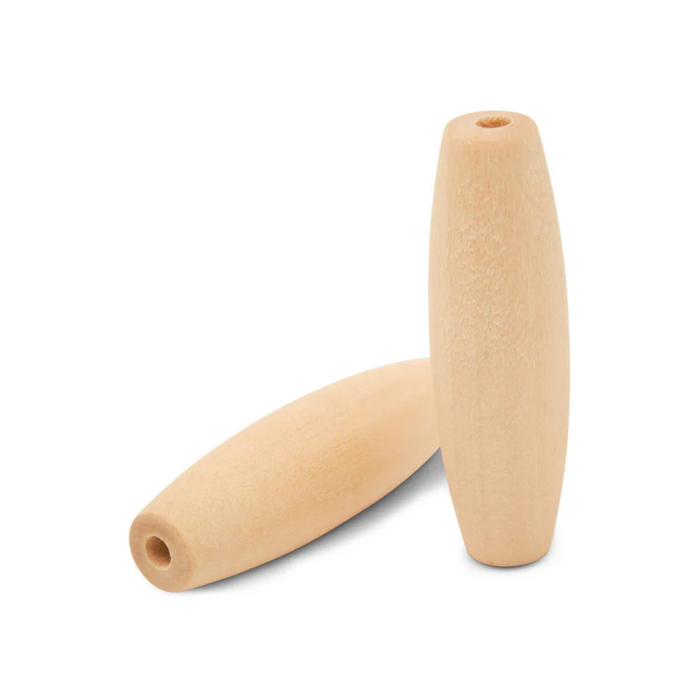 Wooden Macrame Tube Bead, 1-3/4” - Image 2