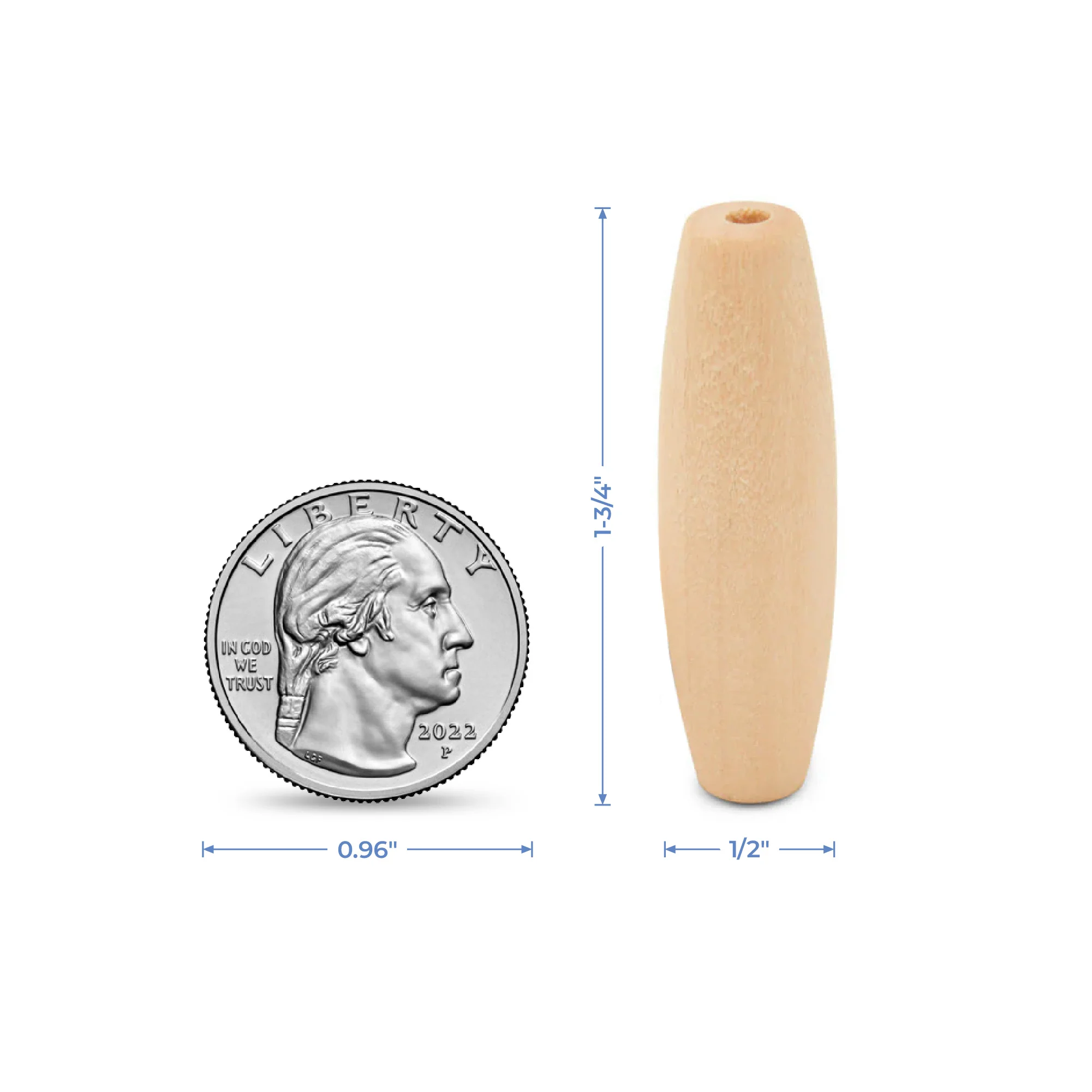Wooden Macrame Tube Bead, 1-3/4” - Image 5
