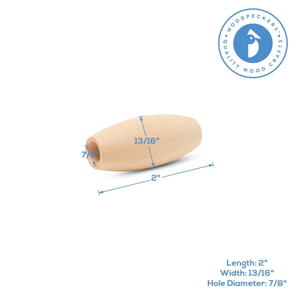 Wooden Macrame Tube Bead , 2” - Image 4