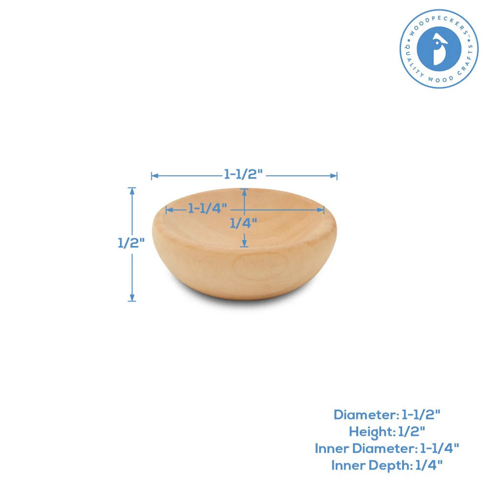 Wooden Mini Bowl, 1-1/2" - Image 5