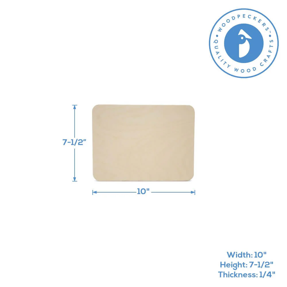 Wooden Rounded Rectangle Plaque, 10" x 7-1/2" x 1/4" - Image 3