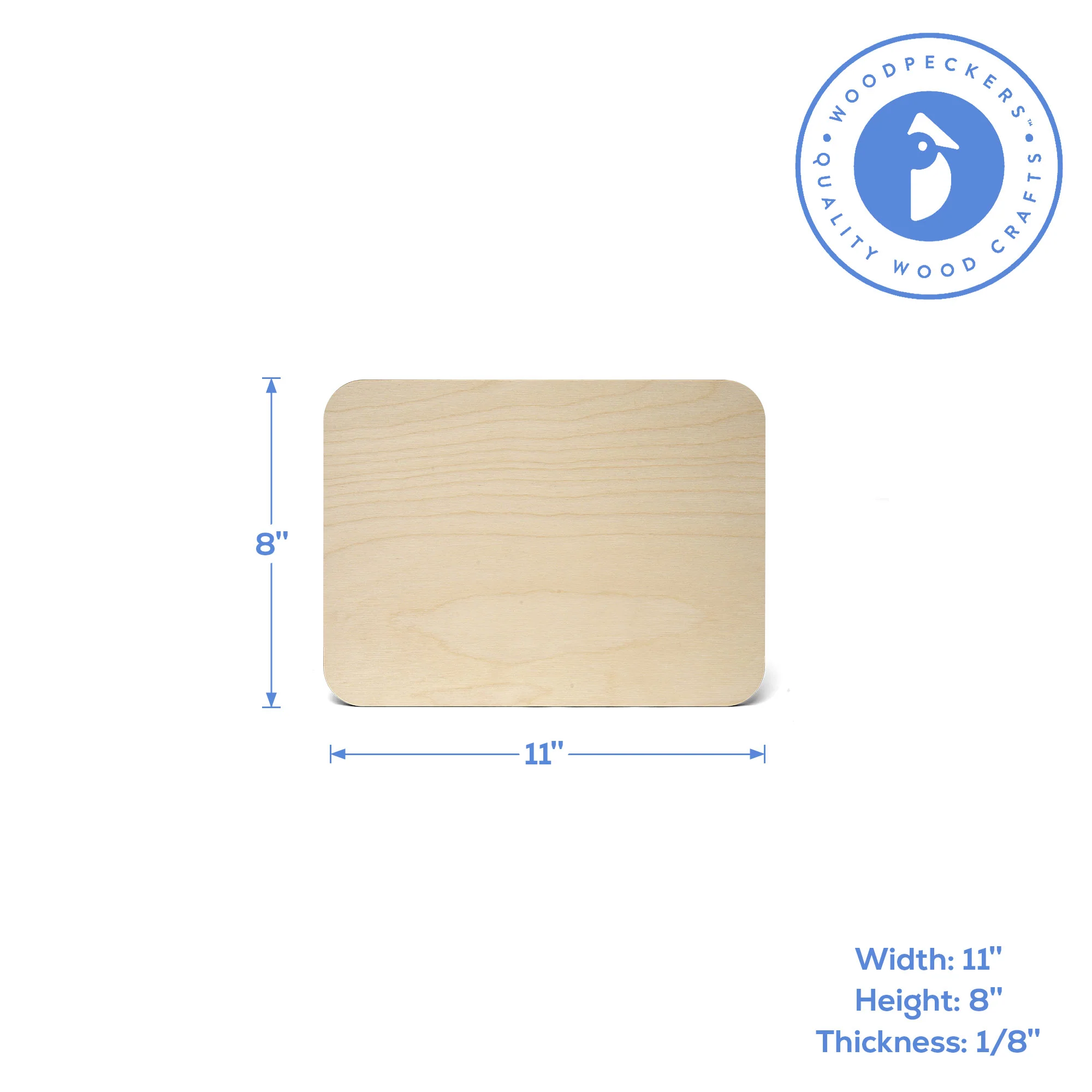 Wooden Rounded Rectangle Plaque, 11" x 8" x 1/8" - Image 3