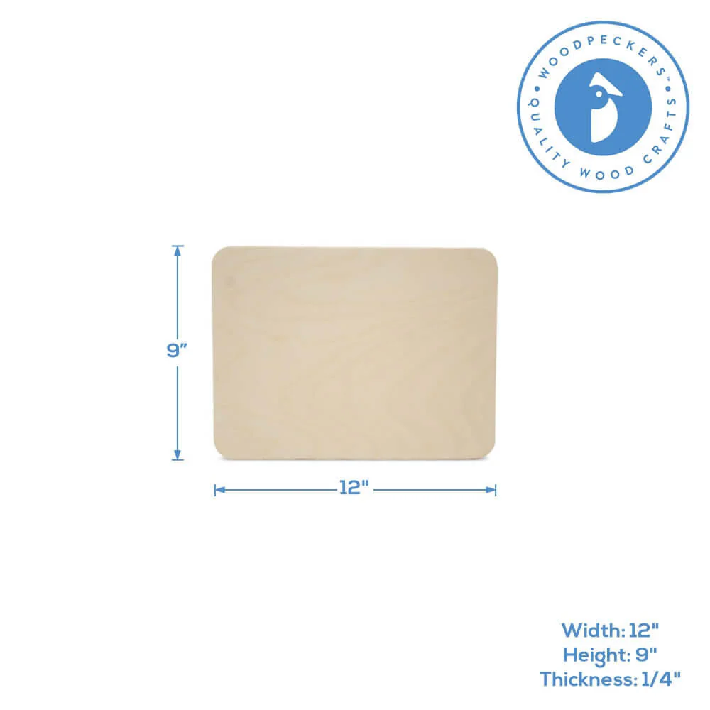 Wooden Rounded Rectangle Plaque, 12" x 9" x 1/4" - Image 3