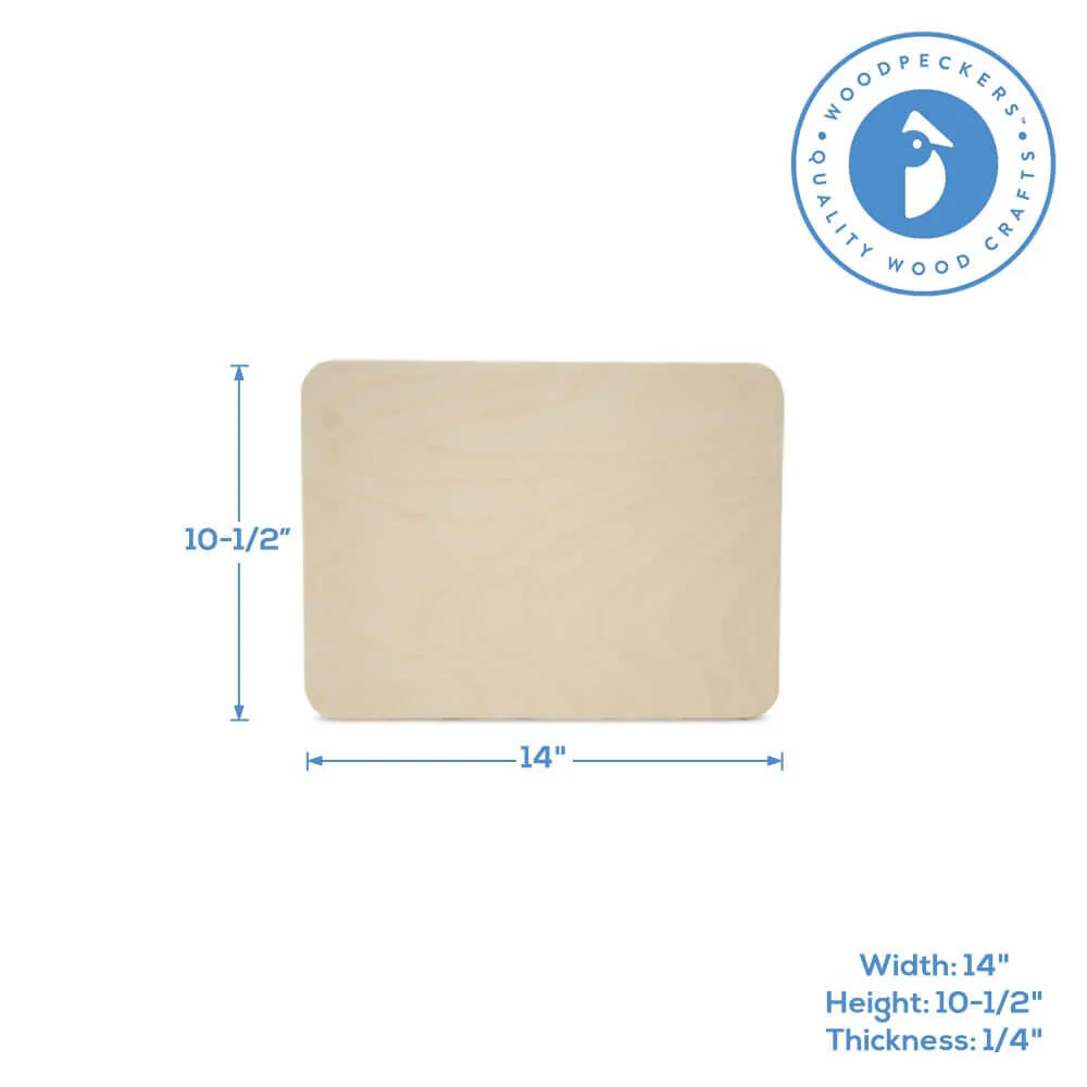 Wooden Rounded Rectangle Plaque, 14" x 10-1/2" x 1/4" - Image 3