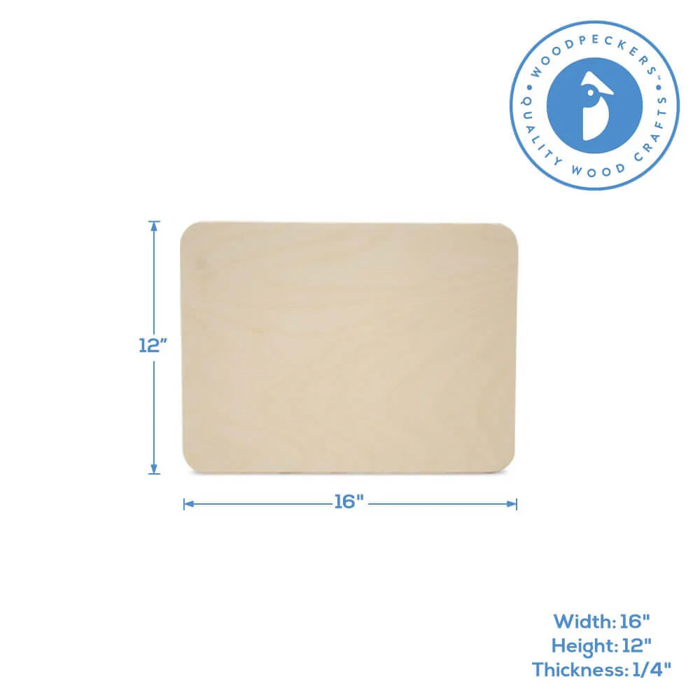 Wooden Rounded Rectangle Plaque, 16" x 12" x 1/4" - Image 3