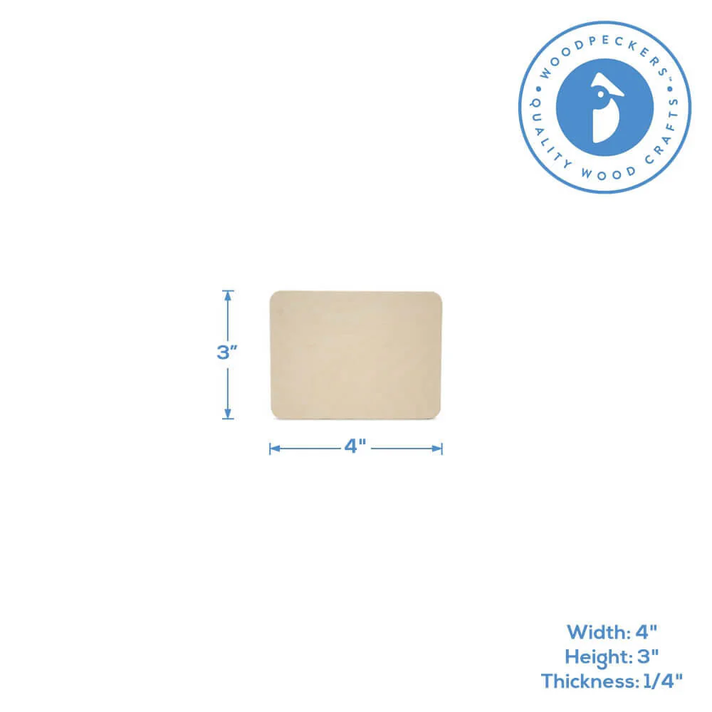 Wooden Rounded Rectangle Plaque, 4" x 3" x 1/4" - Image 3