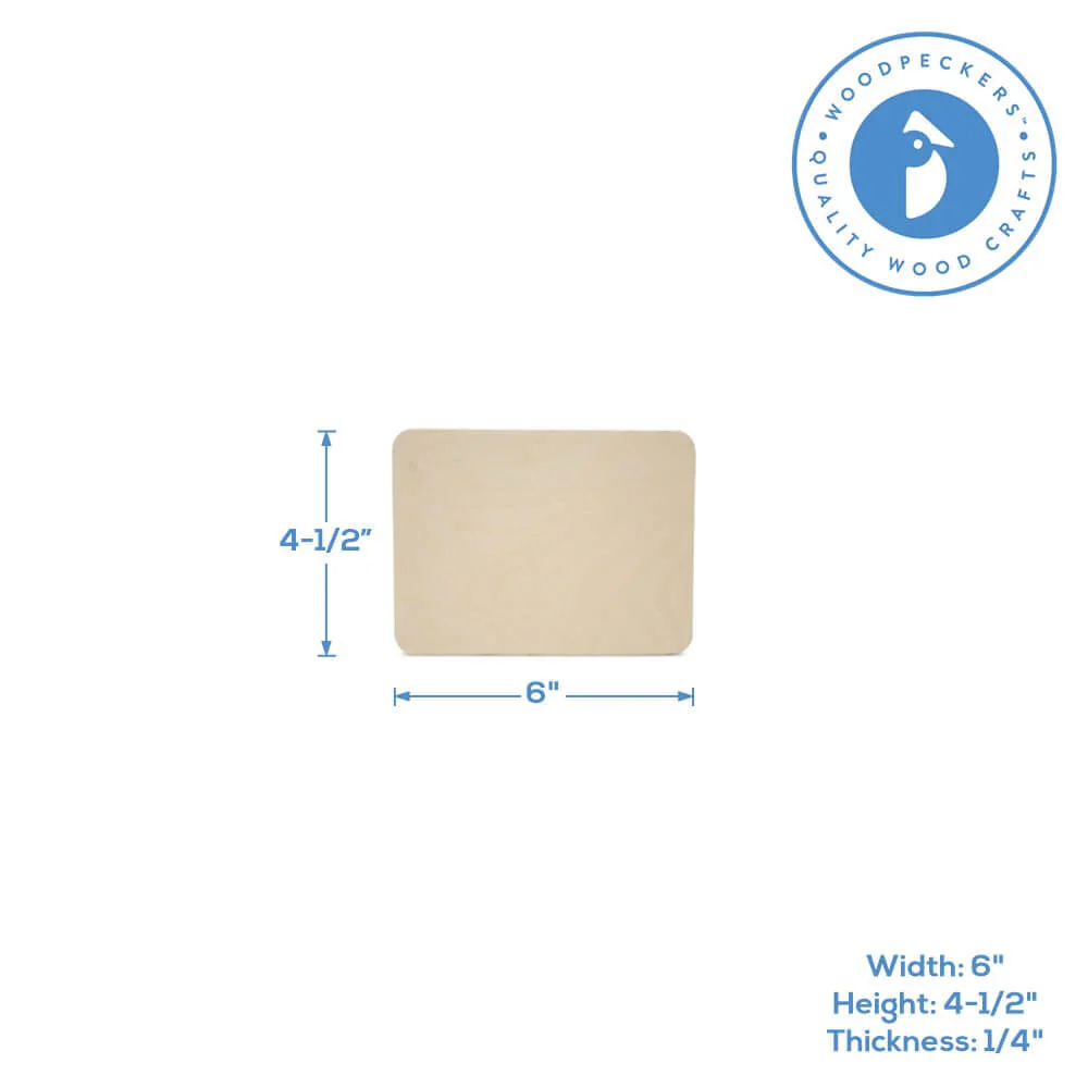 Wooden Rounded Rectangle Plaque, 6" x 4-1/2" x 1/4" - Image 3