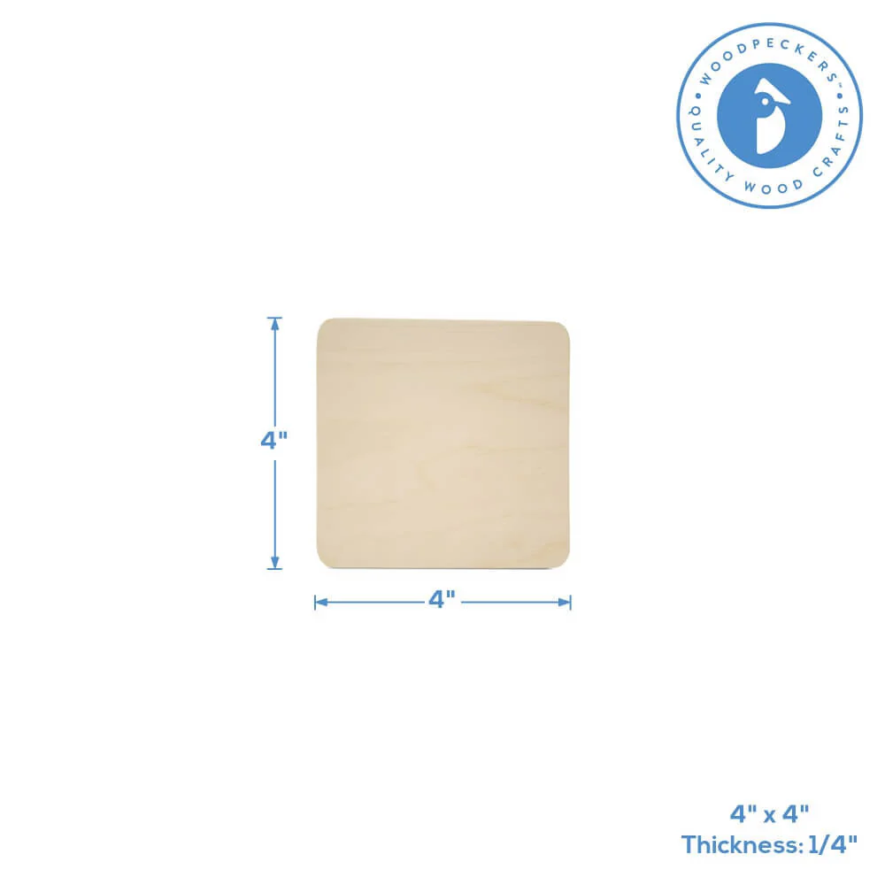 Wooden Rounded Square Coaster, 4” - Image 4
