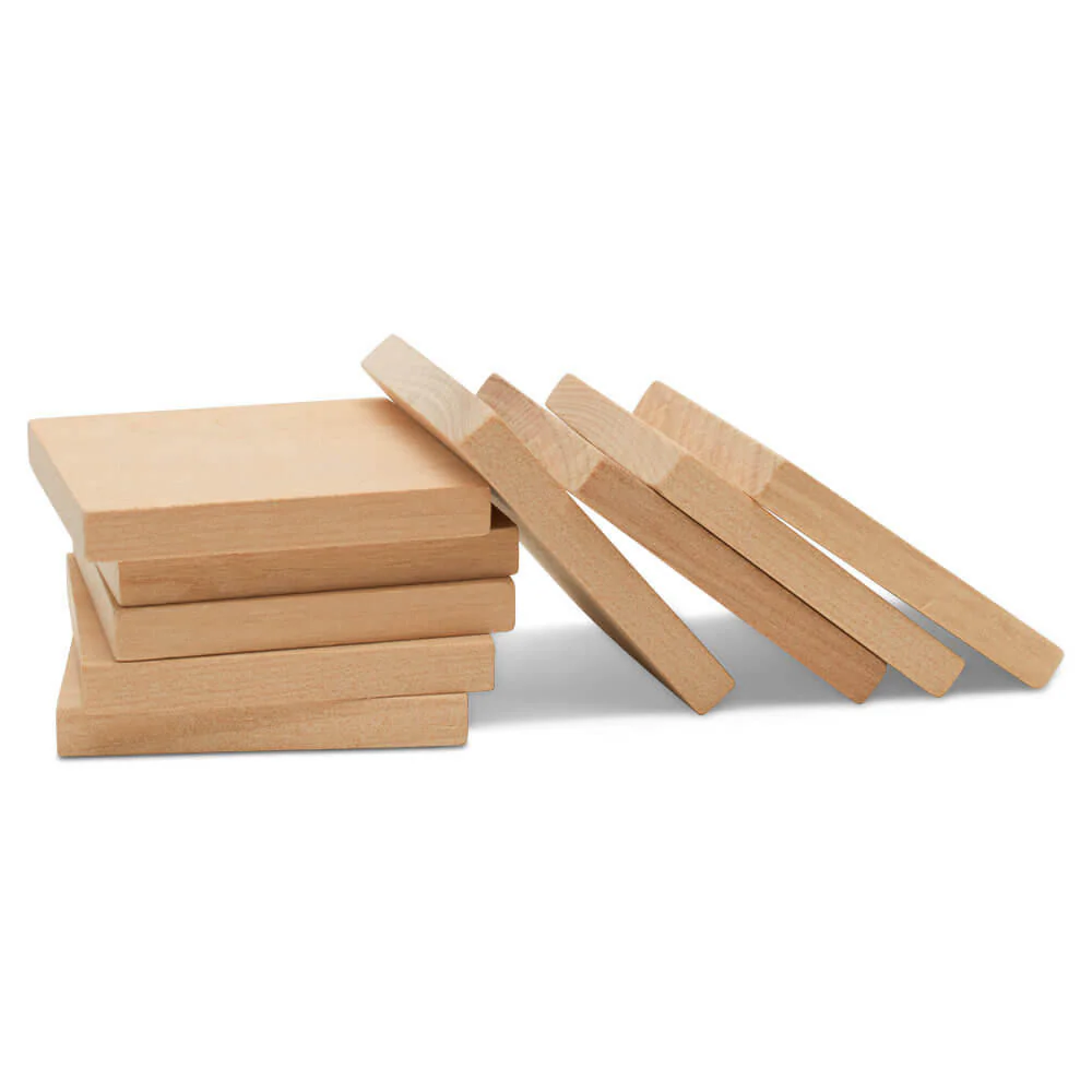 Wooden Square Cutout, 2" by 2",  1/4" thick - Image 2
